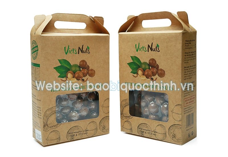 Hộp giấy đựng hạt mắc ca Viets Nuts