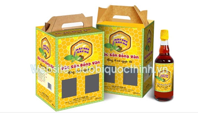 Hộp đựng 2 chai mật ong giay Duplex