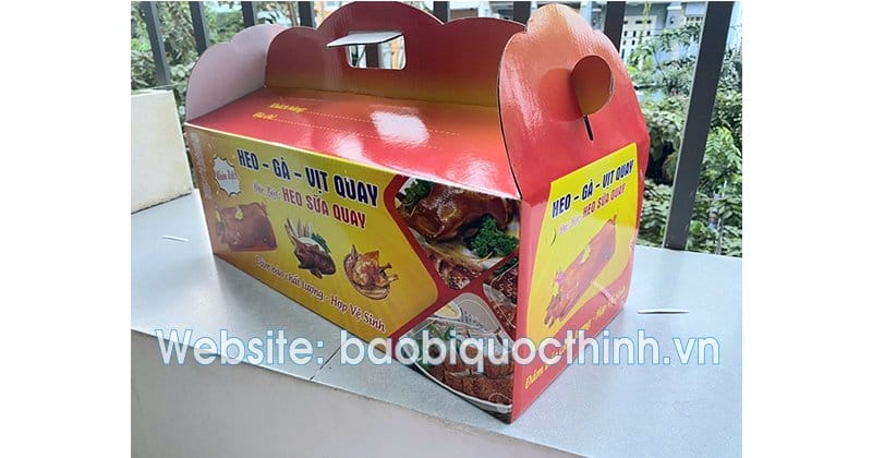 Kiểu mẫu thùng carton đựng heo quay in sẵn HCM- Bao Bì Quốc Thịnh