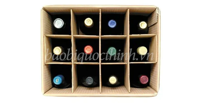 Thùng giấy có kèm tấm vách phân ô vuông Bao bì Quốc Thịnh