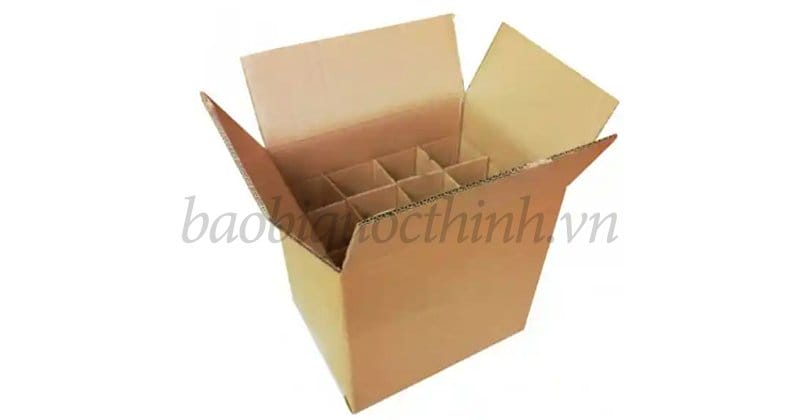 Thùng carton đựng chai lọ có vách phân ô Bao bì Quốc Thịnh