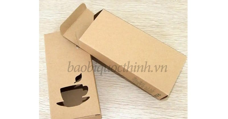 Hộp giấy đựng cà phê có bế hình tách đẹp