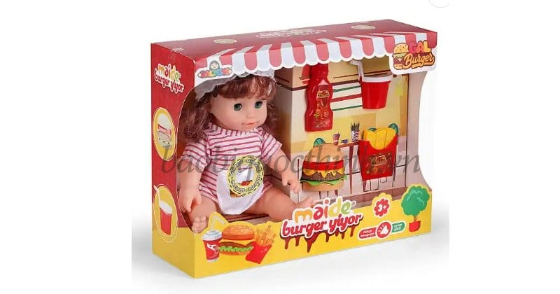 Mẫu hộp giấy đựng đồ chơi cho trẻ có dán cửa sổ trong